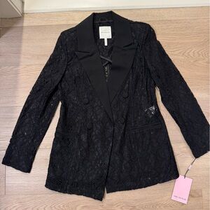 Avec Les Files Black Lace Blazer
